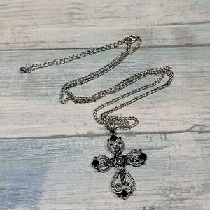 Rhinestones Cross Necklace.
